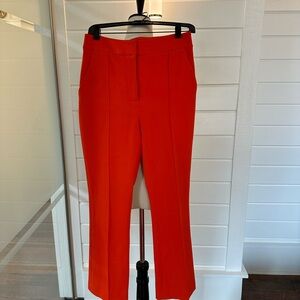 Veronica Beard Bold Orange Cropped Pants